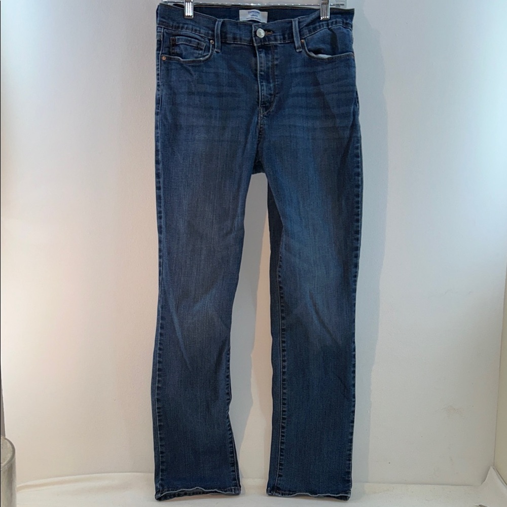 Levi's Dark Blue Women's Denizen Stretch High-Rise Straight Leg Jeans